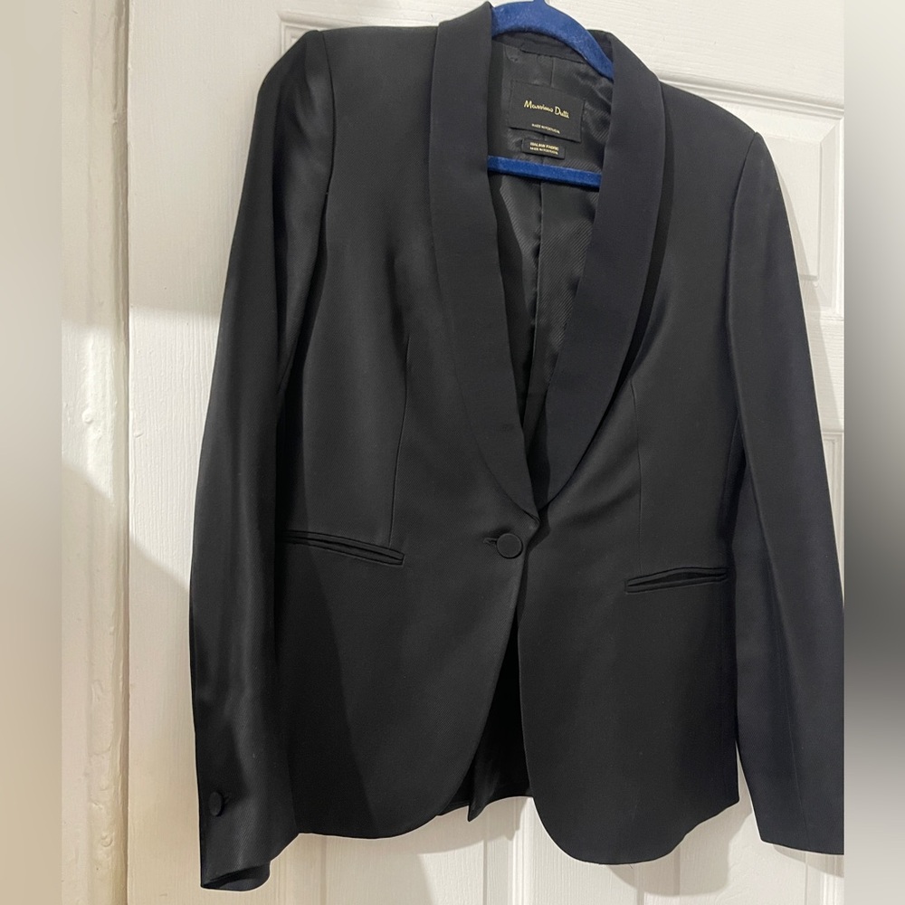 Massimo Dutti black tuxedo blazer